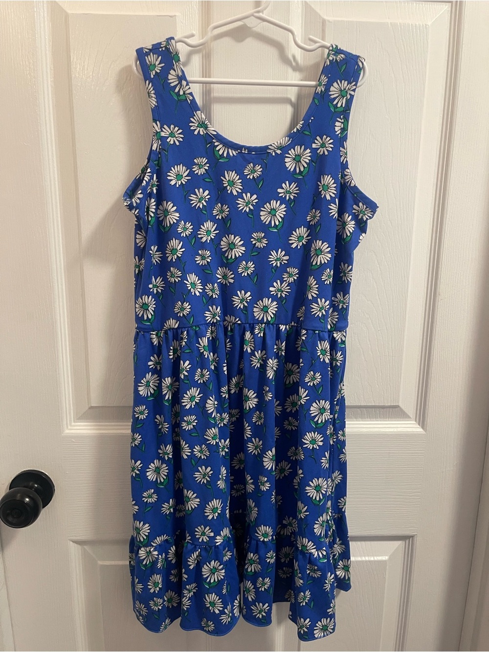 Zunie Royal Blue Daisy Print Sleeveless Dress